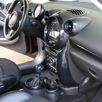 Наклейка из углеродного волокна в салоне автомобиля, полный комплект, крышка панели переключения передач, Внутренняя отделка для MINI Cooper Countryman R60, Автоаксессуары 4