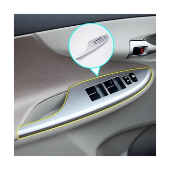 4ШТ Рамка переключателя окна двери автомобиля, Оконная Стеклянная панель, Крышка кнопки переключения подъема подлокотника для Toyota Corolla 2009-2013 5
