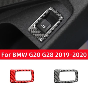 Для BMW 3 серии G20 G28 2019-2020 Автомобильные Аксессуары из углеродного волокна Для салона Переключатель багажника автомобиля Накладка Рамка Декоративные Наклейки