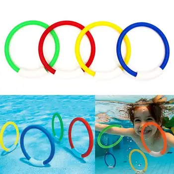 кольца для дайвинга 4шт, кольца для подводного плавания, кольца для игрушек в бассейне, кольца для детей, Летние Аксессуары для дайвинга, плавания 2