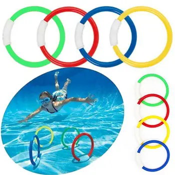кольца для дайвинга 4шт, кольца для подводного плавания, кольца для игрушек в бассейне, кольца для детей, Летние Аксессуары для дайвинга, плавания 4