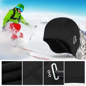 Ветрозащитная шляпа, велосипедная шляпа на сверхтолстой флисовой подкладке с отверстиями для очков, Ветрозащитный зимний шлем с подкладкой для тепла и комфорта, термозащитный