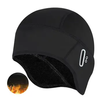Ветрозащитная шляпа, велосипедная шляпа на сверхтолстой флисовой подкладке с отверстиями для очков, Ветрозащитный зимний шлем с подкладкой для тепла и комфорта, термозащитный 1