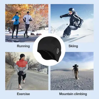 Ветрозащитная шляпа, велосипедная шляпа на сверхтолстой флисовой подкладке с отверстиями для очков, Ветрозащитный зимний шлем с подкладкой для тепла и комфорта, термозащитный 3