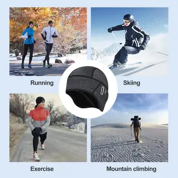 Ветрозащитная шляпа, велосипедная шляпа на сверхтолстой флисовой подкладке с отверстиями для очков, Ветрозащитный зимний шлем с подкладкой для тепла и комфорта, термозащитный 5