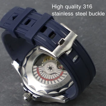 20 мм Резиновый Ремешок с Изогнутым Концом для Omega New Seamaster 300 Diver's Watch Bands Ремешок Для Часов Commander 007 OMG Belt Браслеты