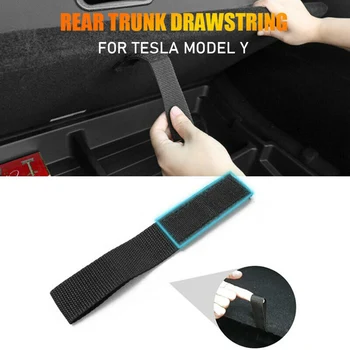 Шнурок на веревке для заднего багажника автомобиля для Tesla Model Y, нейлоновый органайзер для уборки, аксессуар 1 шт., черный шнурок