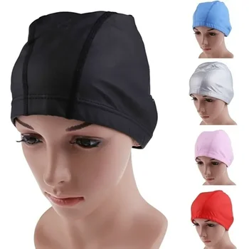 Тканевая шапочка для плавания, 1 шт., для защиты ушей на длинные волосы для взрослых мужчин и женщин, Дышащая и удобная шапочка для плавания на голову, с подогревом