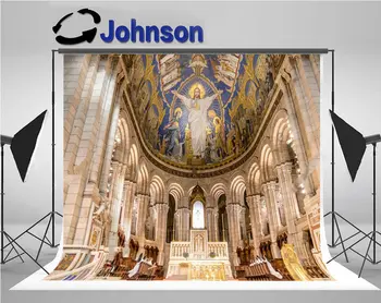 Париж Франция Главная церковная сцена Колонна Иисуса алтарь фотофон Высококачественная компьютерная печать настенных фонов