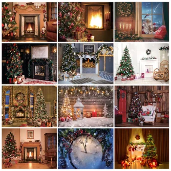 Рождественские фоны для фотосъемки, Камин, Подарок на Рождественскую елку, Фон для портрета новорожденного, Фотосессия 210318XLT-03