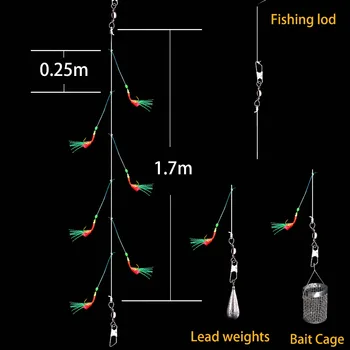 5 мешков / набор силиконовых приманок sabiki rigs cebo, искусственные перья, приманки, аксессуары для скумбрии, рыболовные снасти для морской рыбалки, Pesca 1