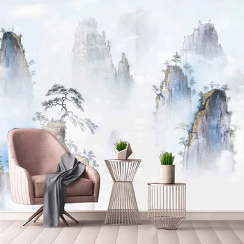 Изготовленные на заказ китайские Чернильные 3D фотообои с пейзажем, Фреска, обои для гостиной, спальни, домашнего декора, Обои для стен 1