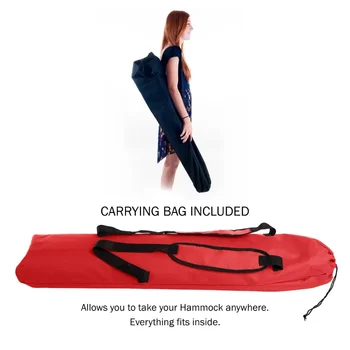 Портативный гамак Somerset Home с подставкой в комплекте помещается в сумку для переноски (красный) 3
