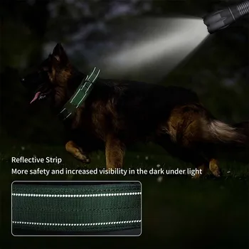 Сверхмощный тактический ошейник с двойной пряжкой - военный ошейник для собак с ручкой для средних и крупных собак 4