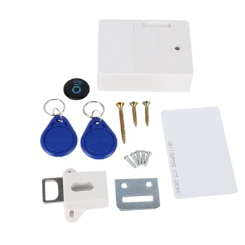 Новый 5-кратный RFID-электронный замок для шкафа с деревянным выдвижным ящиком, готовый к использованию и программируемый (белый)