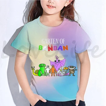 Детская Летняя футболка Game Garten of Banban, Повседневная футболка Для мальчиков и девочек, Милые Топы, Футболка с коротким рукавом, Уличная Детская одежда 1