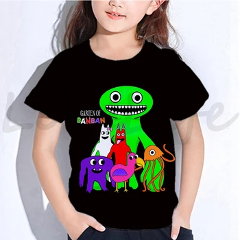 Детская Летняя футболка Game Garten of Banban, Повседневная футболка Для мальчиков и девочек, Милые Топы, Футболка с коротким рукавом, Уличная Детская одежда 2