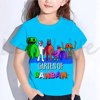 Детская Летняя футболка Game Garten of Banban, Повседневная футболка Для мальчиков и девочек, Милые Топы, Футболка с коротким рукавом, Уличная Детская одежда 3