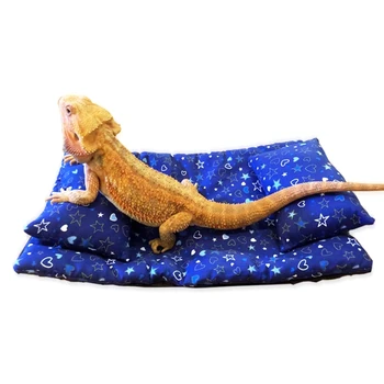 Спальное место в виде бородатого дракона с подушкой и ковриком, аксессуары для обитания рептилий, Игровая площадка для мелких животных, Теплая спальная кровать