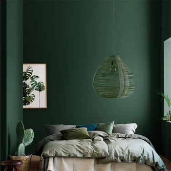 Американское ретро чистый цвет чернил темно-зеленые обои спальня в скандинавском стиле гостиная диван фон обои современные 0