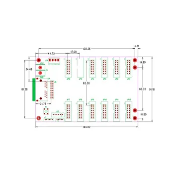 Приемная карта Mosier T-75EB Полноцветный светодиодный видеоэкран Контроллер приемной карты 12 стандартных интерфейсов HUB75E 2