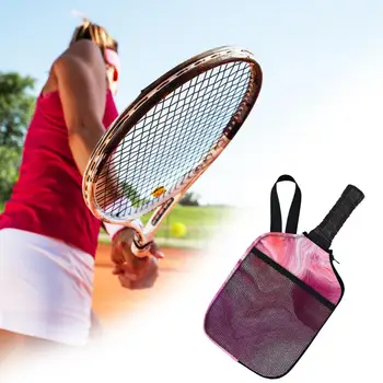 Чехол для пиклбола с ремешком, сумка для хранения с передней сетчатой сумкой из неопренового материала, бита для настольного тенниса, чехол для ракетки для пинг-понга 3