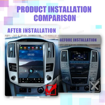 12,1-Дюймовый Автомобильный Радиоприемник Android 13 Для Lexus RX RX300 RX330 RX350 RX400H 2004-2008 Auto Carplay Мультимедийный Плеер GPS Навигация