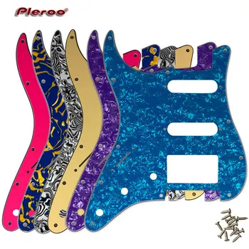 Гитарные запчасти Pleroo Custom - Для Левшей, США \ Мексика, Fd Strat с 11 отверстиями, HSS PAF, Накладка для скретч-гитары Humbucker