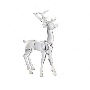 Современная прозрачная скульптура оленя из хрусталя из смолы, художественное оформление животных