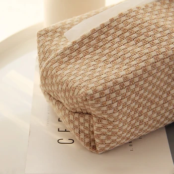 Футляр из джутовой ткани в японском стиле, держатель для салфеток для стола в гостиной, коробки для салфеток, контейнер для бумаг для дома, автомобиля, держатель диспенсера для бумаги 4
