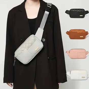 Деловая женская нагрудная сумка, многофункциональная сумка для хранения, маленькая квадратная сумка с вышивкой Lingge на одно плечо, поясная сумка через плечо.