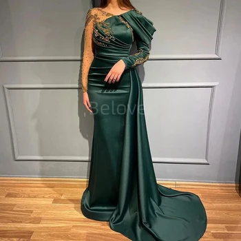 2023 Новейшее Арабское вечернее платье Русалки для женщин, Свадебное Платье с длинным рукавом и бисерными аппликациями, Элегантное вечернее платье De Soriee