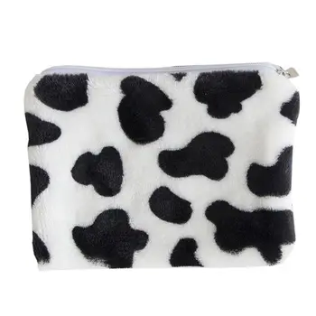 Милый мини-кошелек с принтом молочной Коровы, Плюшевая сумка для мелочи, кошелек на молнии F3MD 2