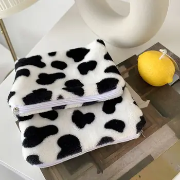Милый мини-кошелек с принтом молочной Коровы, Плюшевая сумка для мелочи, кошелек на молнии F3MD 5