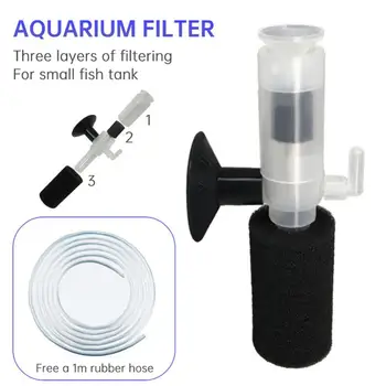 Практичный аквариумный фильтр, Биохимические губчатые фильтры, Мини-многослойный фильтр для аквариума с мелкими рыбками, губчатые фильтрующие насосы 1