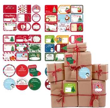 10 Листов в упаковке, наклейки серии рождественских украшений, нелипкие наклейки, подарочные бирки для рождественской самоклеящейся упаковки
