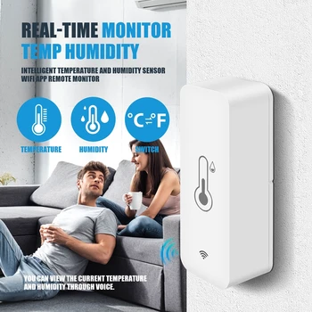 2шт Интеллектуальный датчик температуры и влажности Tuya, удаленный монитор с приложением Wifi для умного дома, управление приложением Smart Life 3