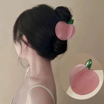 Заколка для волос Fruit Peach Корейский Новый креативный дизайн Claw Fresh Acetic Acid Shark Clip Для милых девушек