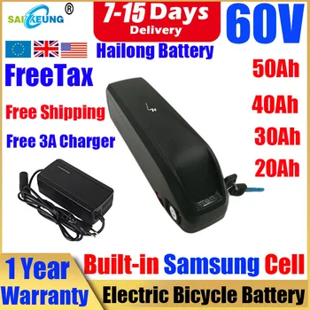Аккумулятор для Электрического велосипеда Hailong 60v 36V48V52V Li-tio Аккумулятор 60V 72V 20/30/40/50/60ah Bafang Lithium Battery Pack Бесплатная Доставка 0