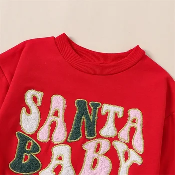 Рождественский наряд для новорожденных мальчиков и девочек, толстовка с Рождеством, комбинезон, осенне-зимняя одежда Санта-Клауса 3