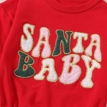 Рождественский наряд для новорожденных мальчиков и девочек, толстовка с Рождеством, комбинезон, осенне-зимняя одежда Санта-Клауса 4