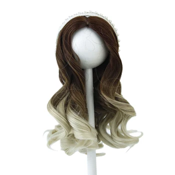 Волосы американской куклы Aidolla длиной 18 дюймов, волнистые парики из термостойкого волокна, сделанные своими руками для головы длиной 26-28 см, аксессуары для куклы, парик для волос