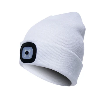 2024 Новая шапка с подсветкой для зимней безопасности, шапочка со светодиодной подсветкой, теплая вязаная шапочка для мужчин и женщин 1