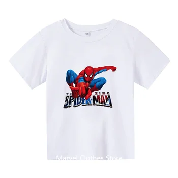 Корейская футболка с человеком-пауком, детская одежда для мальчиков, футболка с принтом, одежда для мальчиков и девочек, детские футболки для мальчиков, модные топы для мальчиков