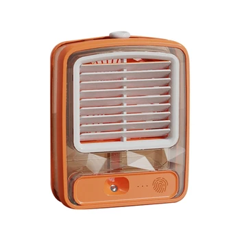 Маленький настольный вентилятор с распылителем тумана, светодиодный ночник, USB-перезаряжаемый вентилятор для запотевания воды, Портативный Настольный вентилятор охлаждения стола