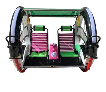 Парк развлечений, прокатная машина с дистанционным управлением на 360 градусов, светодиодная подсветка, вращение на 360 градусов, поездка на аккумуляторе, Leswing Happy Rolling Car