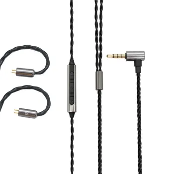 Для QDC UE2 кабель для наушников 4-многожильный витой 1964 2Pin 0,78 мм 3,5 мм с микрофоном кабель для наушников для ТЕЛЕФОНА / MP3 / MP4 / ipad