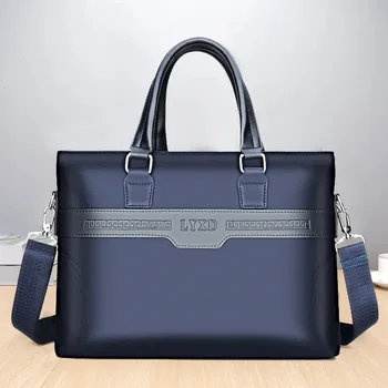 Новые модные мужские портфели на молнии, деловая сумка для ноутбука, повседневная мужская сумка через плечо, офисный файл 0