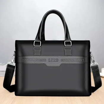 Новые модные мужские портфели на молнии, деловая сумка для ноутбука, повседневная мужская сумка через плечо, офисный файл 4