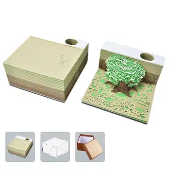 3D Блокнот на дереве Kawaii Notepad С Календарем на 2024 Год Милый Блокнот Omoshiroi 260 Блок-листов House Memo Tree 3D Pad D1M7 2